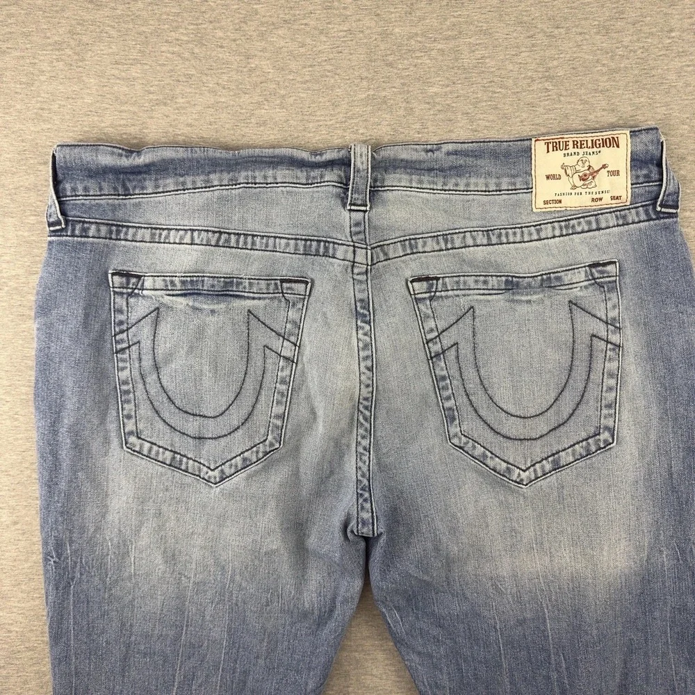 True Religion Ricky Men's‎ Jeans Size 42 Relaxed Straight No Flap Light Wash